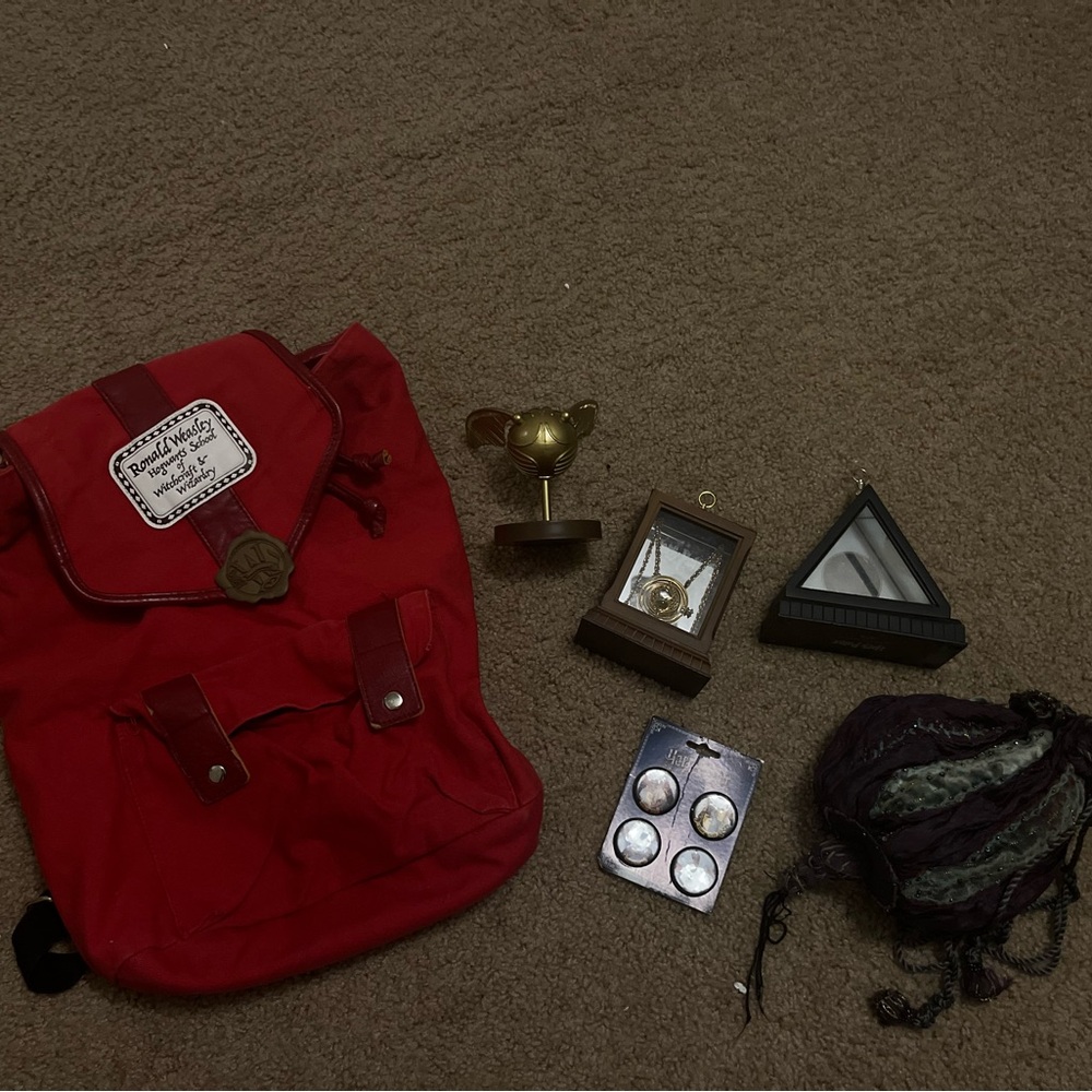 Warner Bros Red Accent Backpack bundle